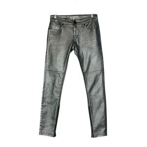 BCBGeneration Silver Metallic Skinny Jeans size 24 - 0